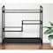 Homeroots Black Steel And Glass Rolling Bar Cart 530463 - alternate 1
