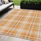 Homeroots 5' X 8' Orange Blue And Ivory Plaid Washable Indoor Outdoor Area Rug 597124 - alternate 1