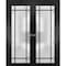 Sartodoors Sliding Double Pocket Door Frosted Tempered Glass Planum 2112 Black 60x96 (2* 30x96) Solid Core PLANUM2112DP-BLK-60 x 96 (2* 30x96) - alternate 1