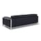 Homeroots 90" Black Italian Leather Solid Wood Sofa 720460 - alternate 4