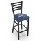 Holland Bar Stool Co 30" Blk Wrinkle Georgetown Stationary Bar Stool, Ladder Back L00430Grgtwn - alternate 1