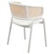 Leisuremod Ervilla Dining Chair with White Powder Coated Steel Legs and Wicker Back, White, 4PK ECW-20W4 - alternate 6