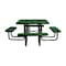 Leisure Craft 46" Square Picnic Table, Perforated Metal, Portable, Black Green T46SQP-PERF-BLACK GREEN - alternate 4