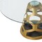 Homeroots 48" Clear And Gold Rounded Glass And Metal Pedestal Base Dining Table 555189 - alternate 4