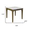 Homeroots 22" White and Natural Faux Marble and Wood Square End Table 716344 - alternate 3