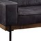 Homeroots 96" Ebony Top Grain Leather Sofa With Black Legs 491325 - alternate 5