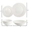 Elama Kate 16 Piece Textured Trim Double Bowl Porcelain Dinnerware Set in White ELM-KATE16 - alternate 9