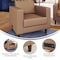 Flash Furniture HERCULES Artemis Cognac LeatherSoft Reception Chair w/2 AC Outlets/USB/USB-C Ports ZB-8921-1S-COGNAC-GG - alternate 6