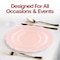 Smarty Had A Party 10.25" Pearl Pink Round Lotus Plastic Dinner Plates, 120PK 8850-PNK-CASE - alternate 5