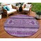 Homeroots 8' Purple Eggplant And Gray Round Southwestern Washable Indoor Outdoor Area Rug 582844 - alternate 1