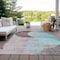 Homeroots 5' X 8' Teal Blue Brown And Beige Geometric Washable Indoor Outdoor Area Rug 604954 - alternate 5