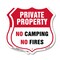 Signmission Private Property Shield Sign No Camping, 6 inch X 6 inch, Plastic Sign, 2PK SHI-P-2PACK-6-441 - alternate 1