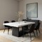 Homeroots 70" White and Black Faux Marble and Wood Pedestal Base Dining Table 564890 - alternate 8