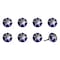 Homeroots 1.5" X 1.5" X 1.5" Hues Of White Navy And Silver Knobs, 8PK 321696 - alternate 1