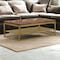 Homeroots 46" Brown And Brass Concrete And Brass Coffee Table With Shelf 520593 - alternate 6