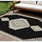 Homeroots 8' X 10' Black Gold And Gray Oriental Washable Indoor Outdoor Area Rug 598385 - alternate 1