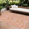 Homeroots 9' X 12' Orange Pink And Beige Abstract Washable Indoor Outdoor Area Rug 602585 - alternate 1