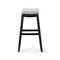 Homeroots 31" White and Black Fabric and Solid Wood Backless Bar Height Bar Chair 632493 - alternate 3