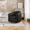 Flash Furniture Dean Club Style Commercial Barrel Accent Armchair, 360 Degree Swivel Metal Base and Sloped Armrests BS-AC22-064-BLKPU-GG - alternate 8