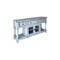 Homeroots 70" Blue Solid Wood Open shelving Distressed TV Stand 528738 - alternate 8