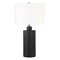 Homeroots 25" Black Ceramic Table Lamp With White Drum Shade 524335 - alternate 1