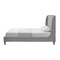 Homeroots Gray Solid Wood Twin Upholstered Linen Bed 544903 - alternate 2