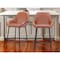 Homeroots Set of Two 25" Brown And Black Faux Leather And Steel Counter Height Bar Chairs 555710 - alternate 7