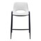 Homeroots Set of Two 26" White and Black Faux Leather and Steel Low Back Counter Height Bar Chairs 555674 - alternate 4