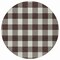Homeroots 8' Black And Gray Round Plaid Washable Indoor Outdoor Area Rug 595375 - alternate 5