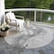 Homeroots 8' Gray And Silver Round Abstract Washable Indoor Outdoor Area Rug 611308 - alternate 4
