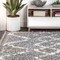 Jonathan Y Mercer Shag Plush Tassel Moroccan Tribal Geometric Trellis Gray/Ivory 5 ft. x 8 ft. Area Rug MCR102C-5 - alternate 5