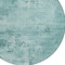 Homeroots 8' Teal Blue And Ivory Round Abstract Washable Indoor Outdoor Area Rug 602751 - alternate 6