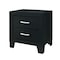 Homeroots 22" Black Solid and Manufactured Wood Two Drawer Nightstand 564656 - alternate 10
