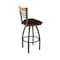 Holland Bar Stool Co Eleanor 25in Swivel Counter Stool with Bronze Finish, Medium Back and Canter Bordeaux Seat 880 - alternate 1