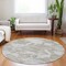Homeroots 8' Taupe And Brown Round Abstract Washable Indoor Outdoor Area Rug 609584 - alternate 7