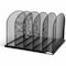 Safco Desktop Separator, Black, Steel, 12 1/2 in W, 11 1/4 in L, 8 1/4 in H, 5 Number of Compartments 3256BL - alternate 1