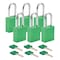 Brady Padlock, Keyed Alike, Aluminum, Orange, 1 1/2 in Shackle Height, 1 1/2 in Body Width, 6 PK SDAL-ORG-38ST-KA6 - alternate 1
