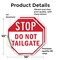 Signmission Stop Do Not Tailgate, 10 inch X 10 inch, Vinyl Decal, 2PK OC-D-2PACK-10-218 - alternate 3