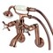 Kingston Brass Tub Wall Mount Clawfoot Tub Faucet with Hand Shower, Antique Copper KS289AC - alternate 1