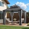 Sunjoy Kingston 10x10 Gazebo with Metal Roof , Curtain, and Netting - Gray Aluminum Posts A10204362100 - alternate 1