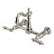 Kingston Brass Two-Handle Wall Mount Bridge Kitchen Faucet, Brushed Nickel KS2448AL - alternate 1