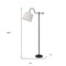 Homeroots 63" Bronze Adjustable Traditional Shaped Floor Lamp With Gray Square Shade 526312 - alternate 4