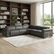 Homeroots Gray Italian Leather Modular L Shaped Five Piece Corner Sectional 534864 - alternate 12