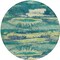 Homeroots 8' Emerald And Lime Green Round Abstract Washable Indoor Outdoor Area Rug 612499 - alternate 7
