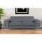 Homeroots 89" Gray Leather Sofa With Silver Legs 548985 - alternate 1