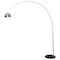 Leisuremod Arco Arched Floor Lamp 75.6in Height with Black Round Marble Base and Metal Dome Lamp Shade, Silver ALBL-SL-13SL - alternate 1