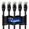 Maximm 1.5ft Cat6 Round LAN Patch Cable, 5PK, Black, 5PK CAT61.5FT5PKBlack - alternate 1