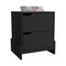 Homeroots 20" Black Wood Two Drawer Nightstand 543694 - alternate 3
