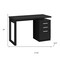 Homeroots 47" Black Computer Desk With Three Drawers 489924 - alternate 5