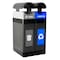Commercial Zone Products Avante Series Dual Stream Black Trash/Recycling 30 Gallon Narrow Containers w/ Canopy Top 787206MSA - alternate 1